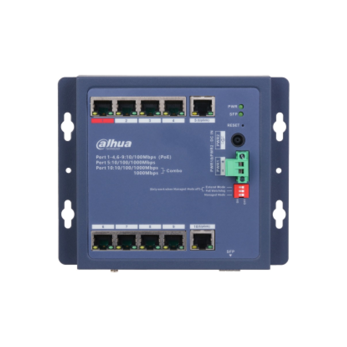 CHS4110-8ET-90-F 10-Port Dahua Cloud Managed Hardened Switch with 8-Port PoE - Image 2