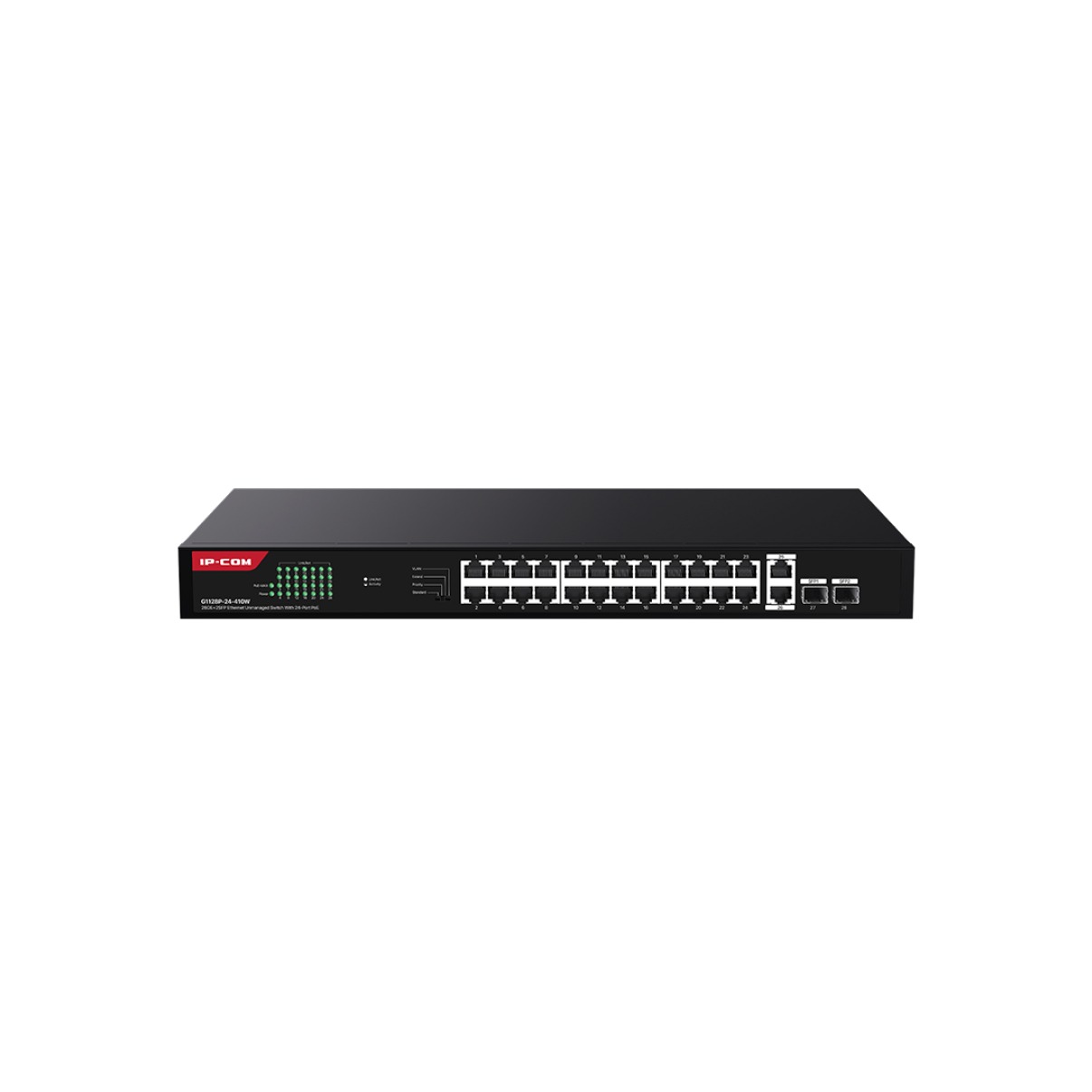 G1128P-24-410W 26GE+2SFP Ethernet Unmanaged Switch With 24-Port PoE