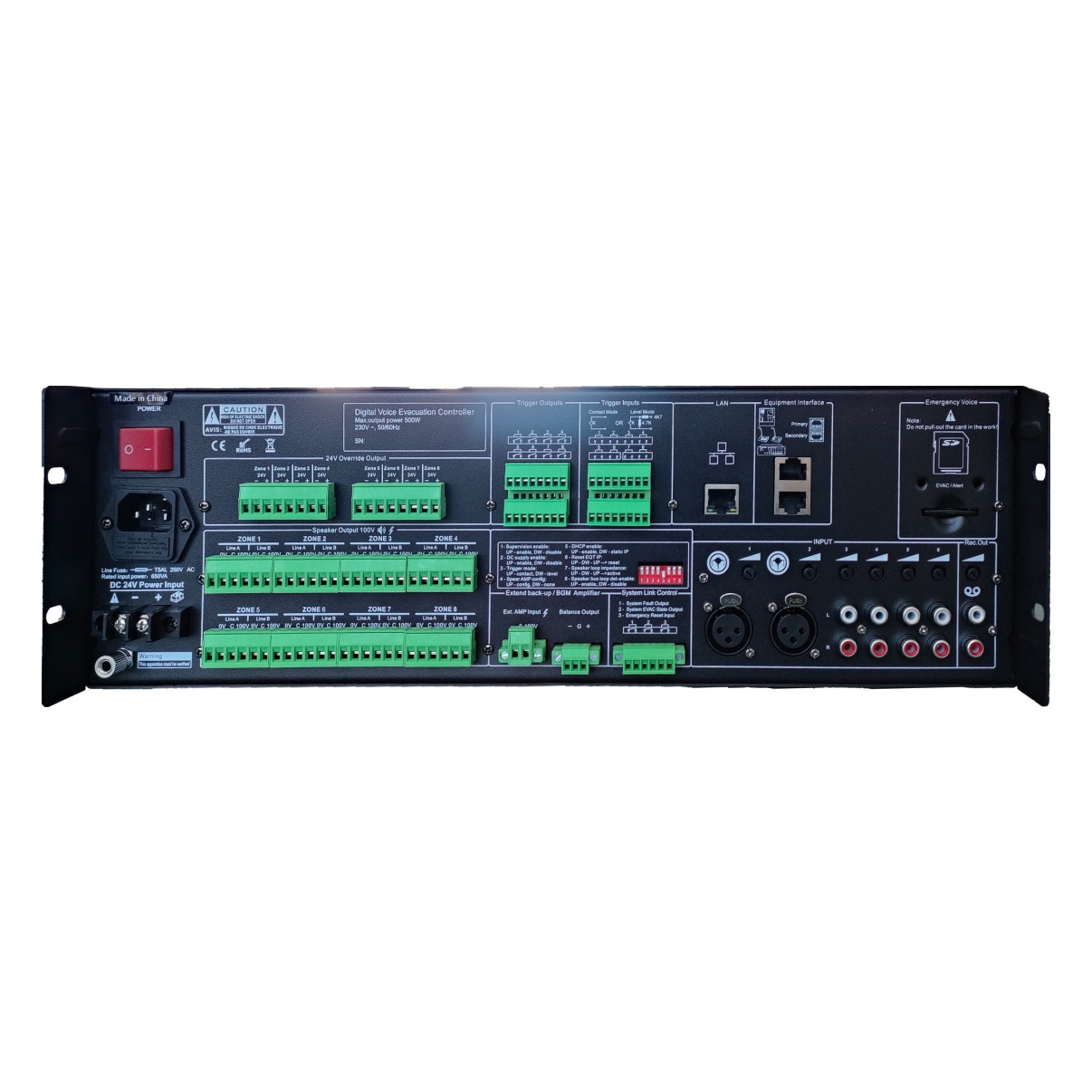 EN-8500 Amplifikator 8 Zona EVAC 500W - Image 2